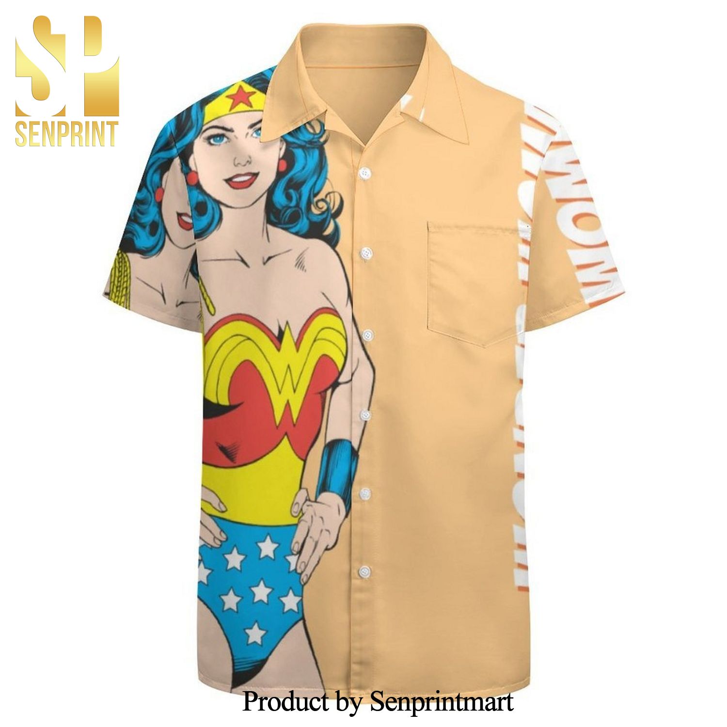 Wonder Woman Vintage Pose Full Printing Hawaiian Shirt