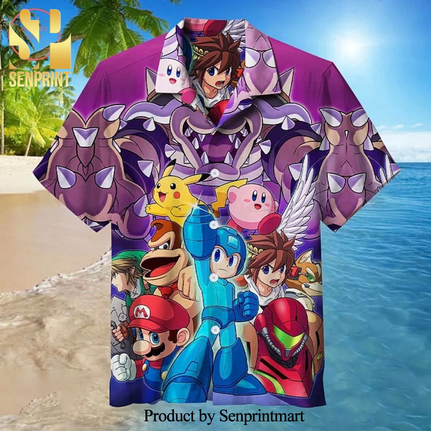 Zelda Pokemon And Mario’s Party Full Printing Hawaiian Shirt