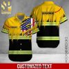 American Flag Heavy Equipment Workwear Custom Name New Version Hawaiian Shirt