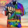 American LGBT Hand Holding Butterfly Rainbow Full Print Hawaiian Shirt