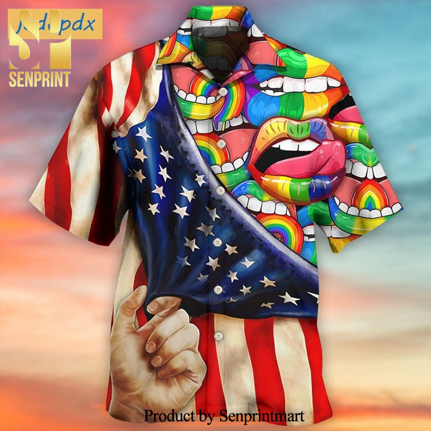 American LGBT Rainbow Lip Love New Version Hawaiian Shirt