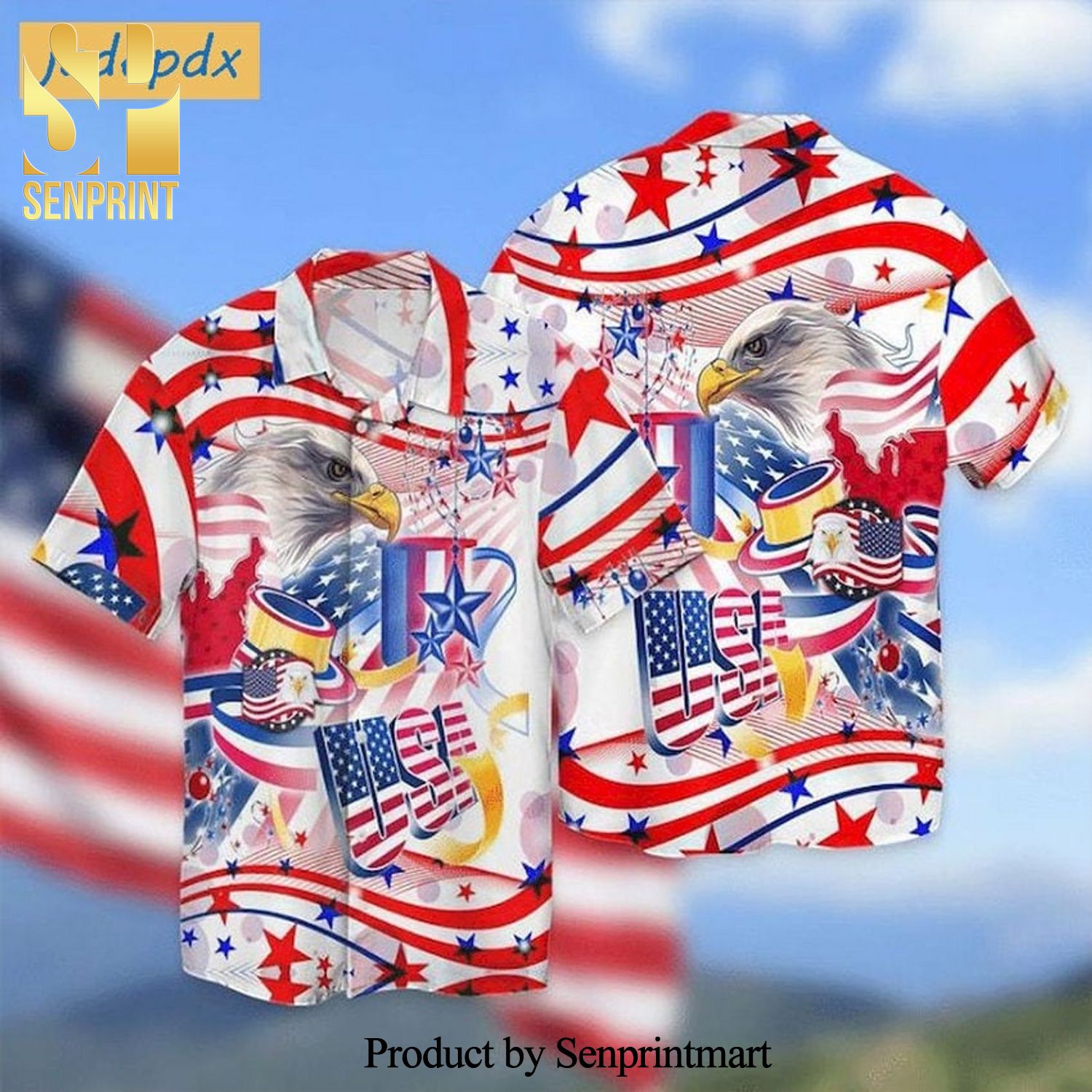 Bald Eagle Usa American Flag 4Th Of July New Outfit Full Printed Hawaiian  Shirt - Senprintmart Store