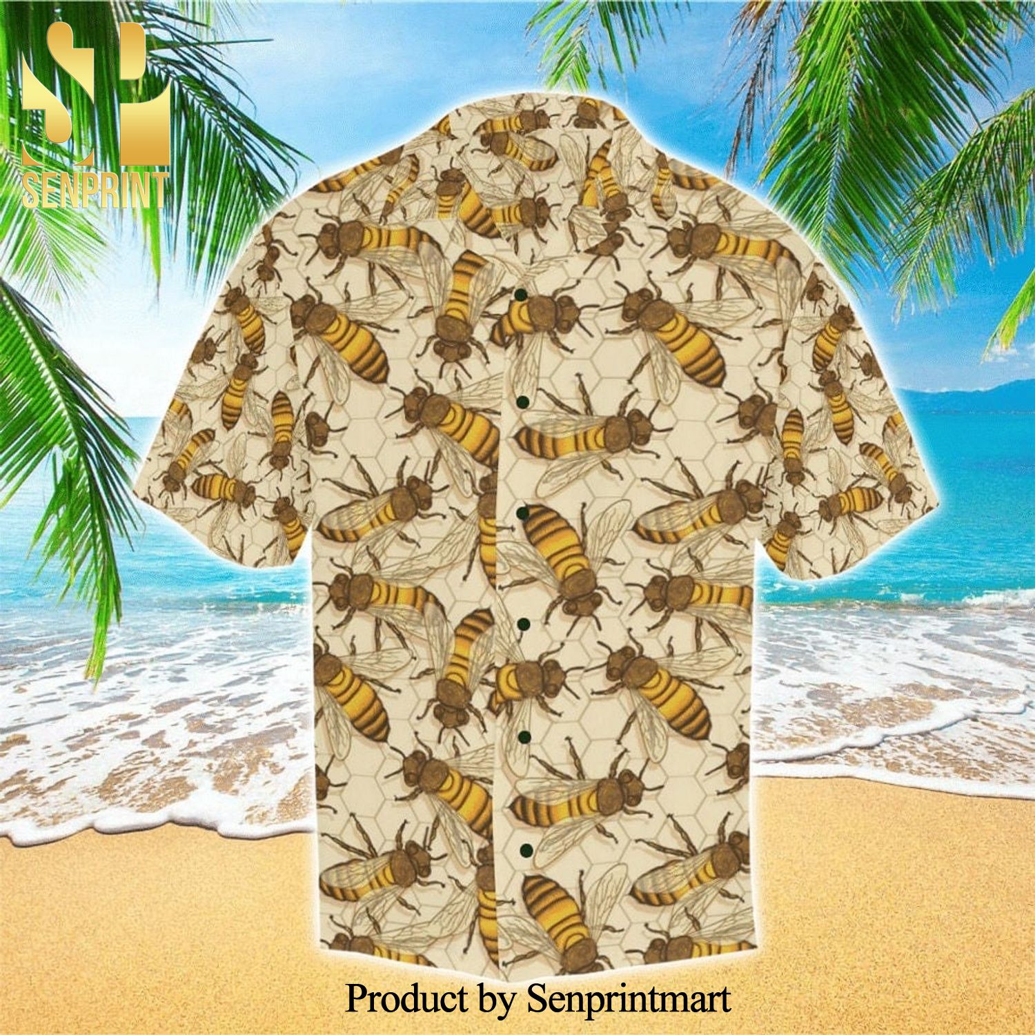 Bee And Honeycomb Pattern For Vacation Hawaiian Shirt