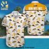 Beefmaster Cow American Flag Tropical Flower Full Printing Hawaiian Shirt