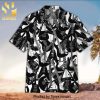 Black And White Floral Skull New Style Full Print Hawaiian Shirt