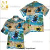 Black Cat Skull Tropical Street Style Hawaiian Shirt