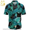 Black Cat Tropical Leaves For Holiday Hawaiian Shirt