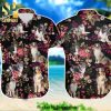 Border Collie Tropical Hibiscus And Palm Tree For Summer Hawaiian Shirt