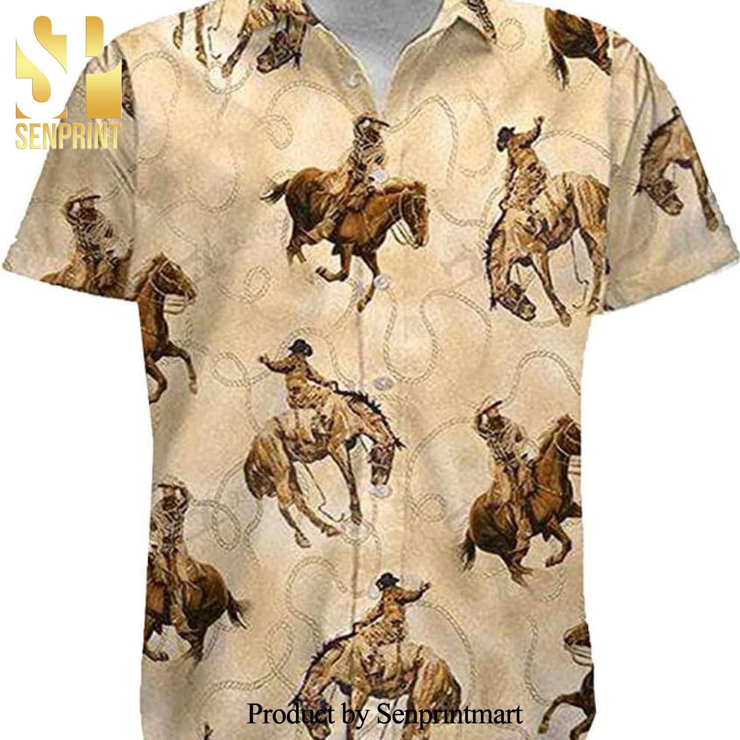 Brown Horse Unisex All Over Print Hawaiian Shirt