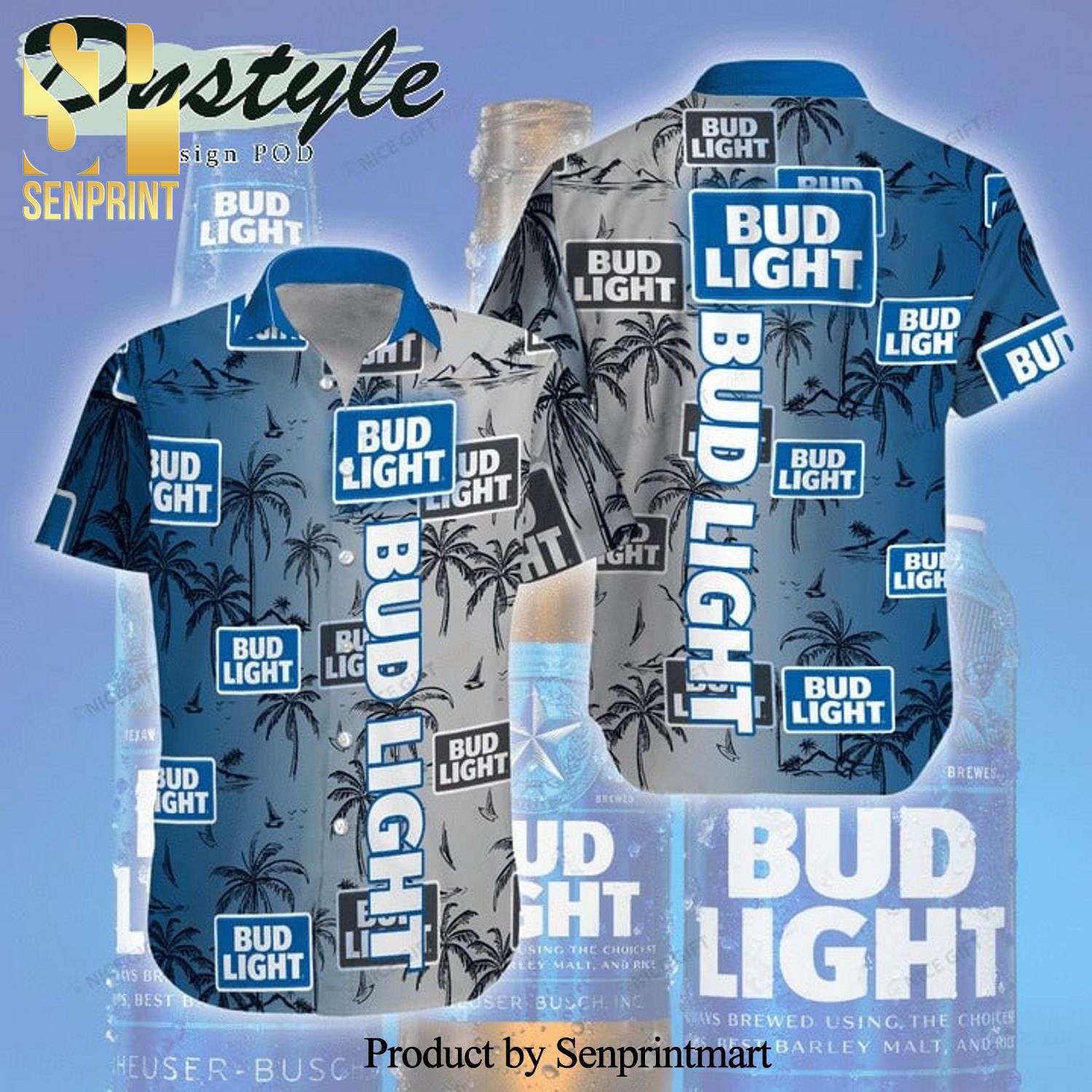 Bud Light Beer Full Print Hawaiian Shirt