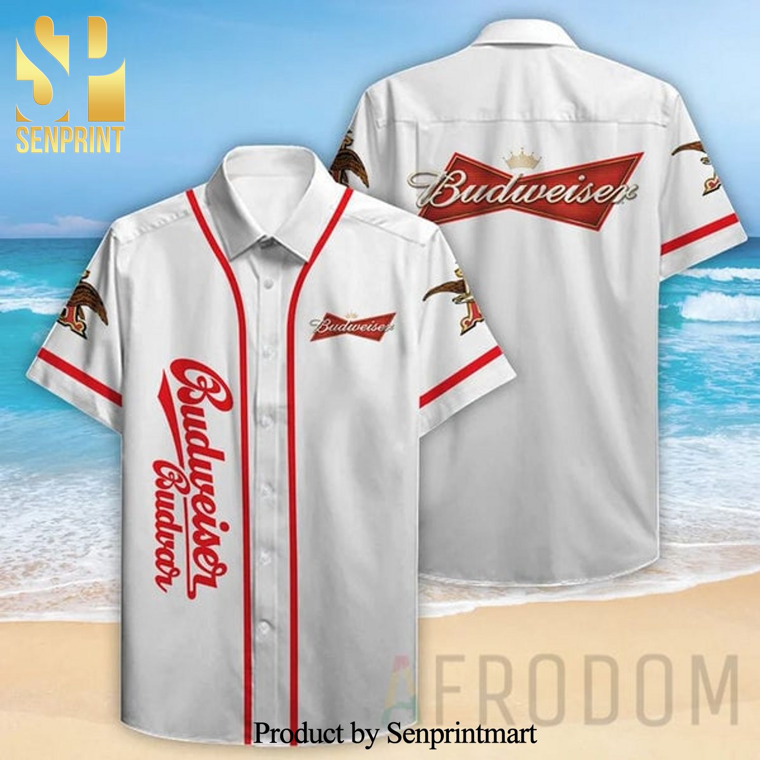 Budweiser Beer Hot Fashion 3D Hawaiian Shirt