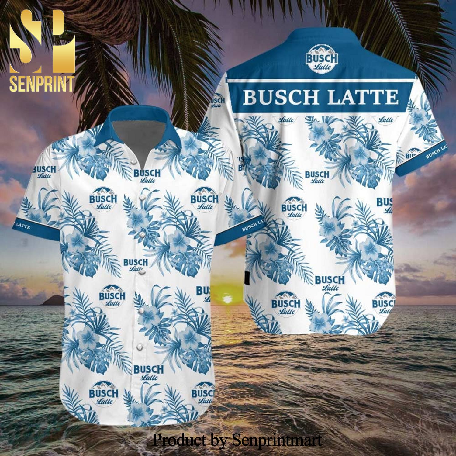 Busch Latte Street Style All Over Print Hawaiian Shirt