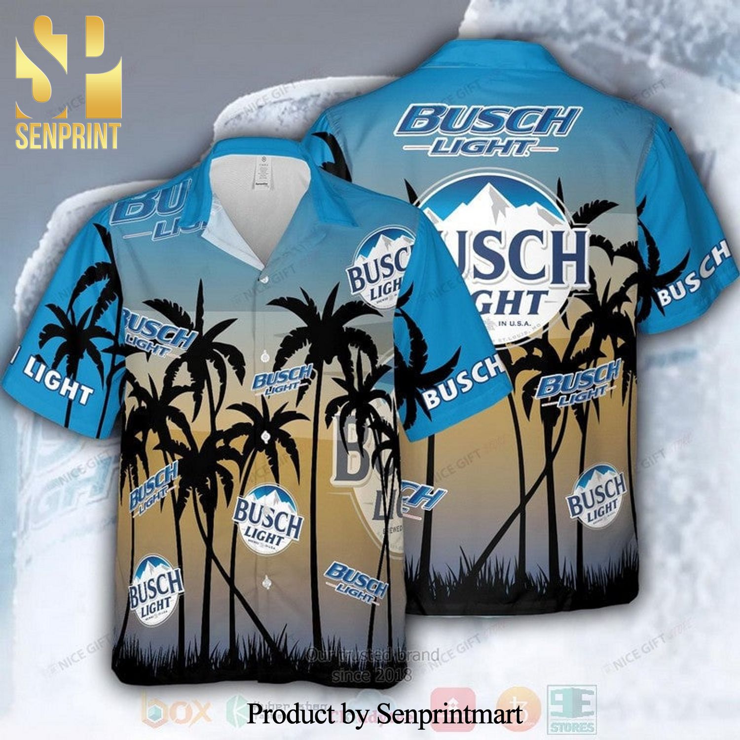 Busch Light Palm Tree New Outfit Hawaiian Shirt