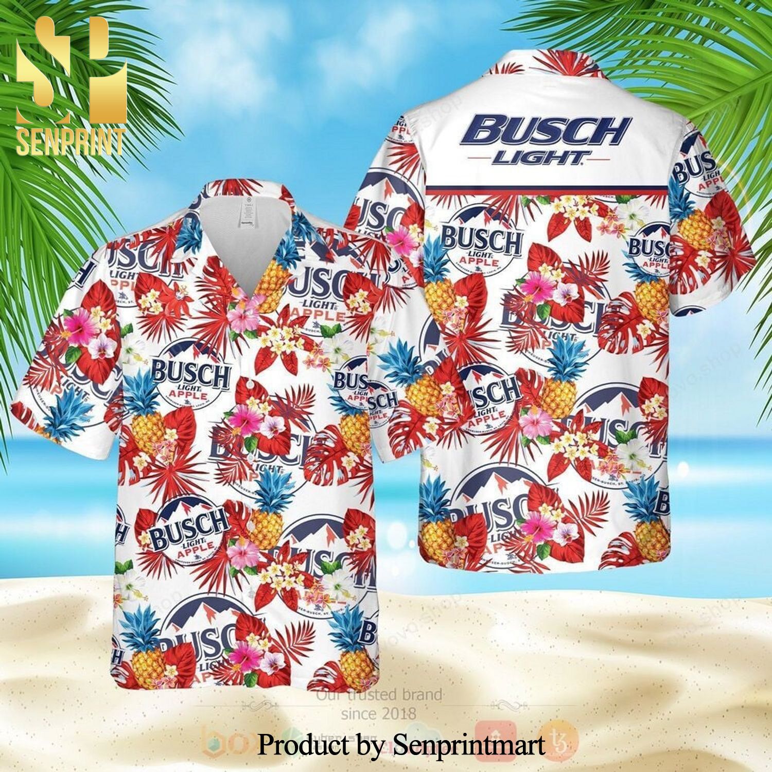 Busch Light White Combo Full Printing Hawaiian Shirt