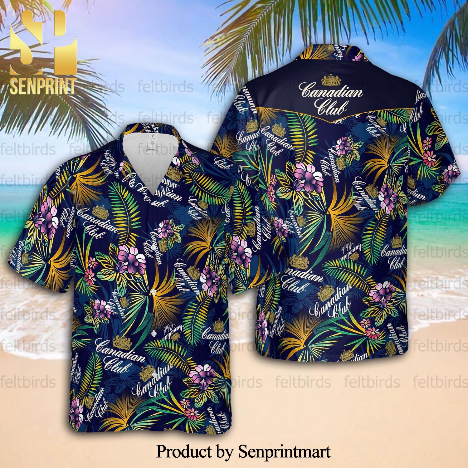 Canadian Club Whiskey Unisex Summer Time Hawaiian Shirt