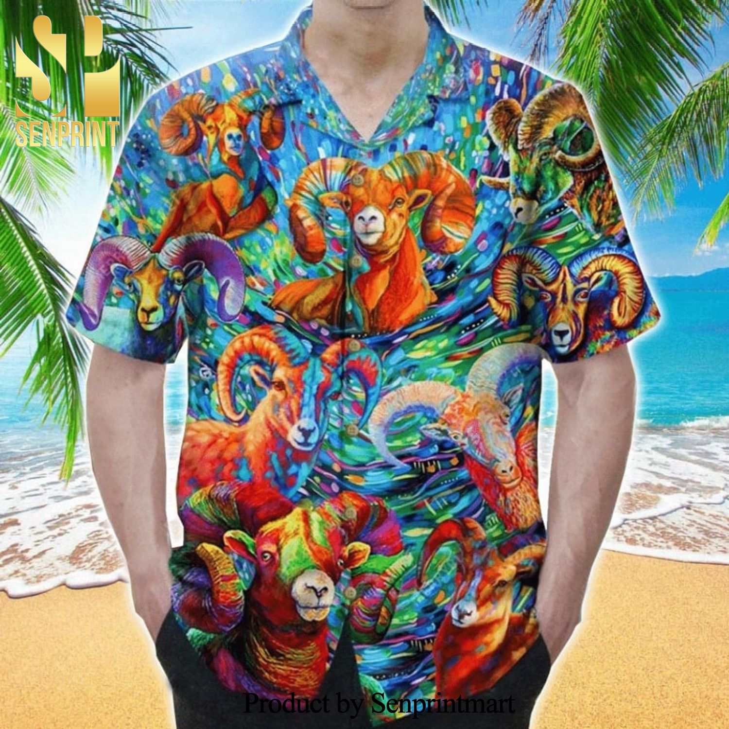 Colorful Amazing Goat New Type Hawaiian Shirt