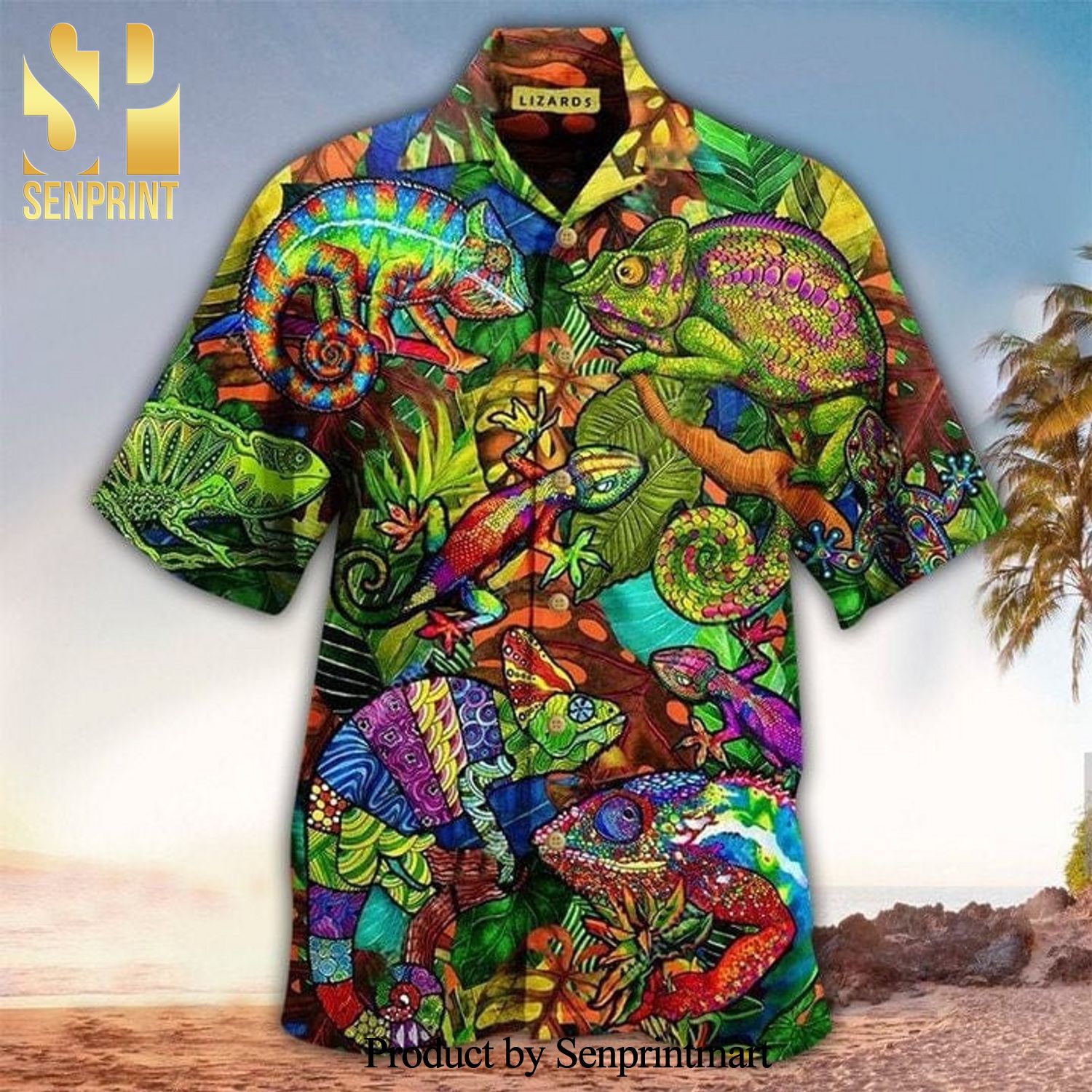 Colorful Iguanas Street Style Hawaiian Shirt