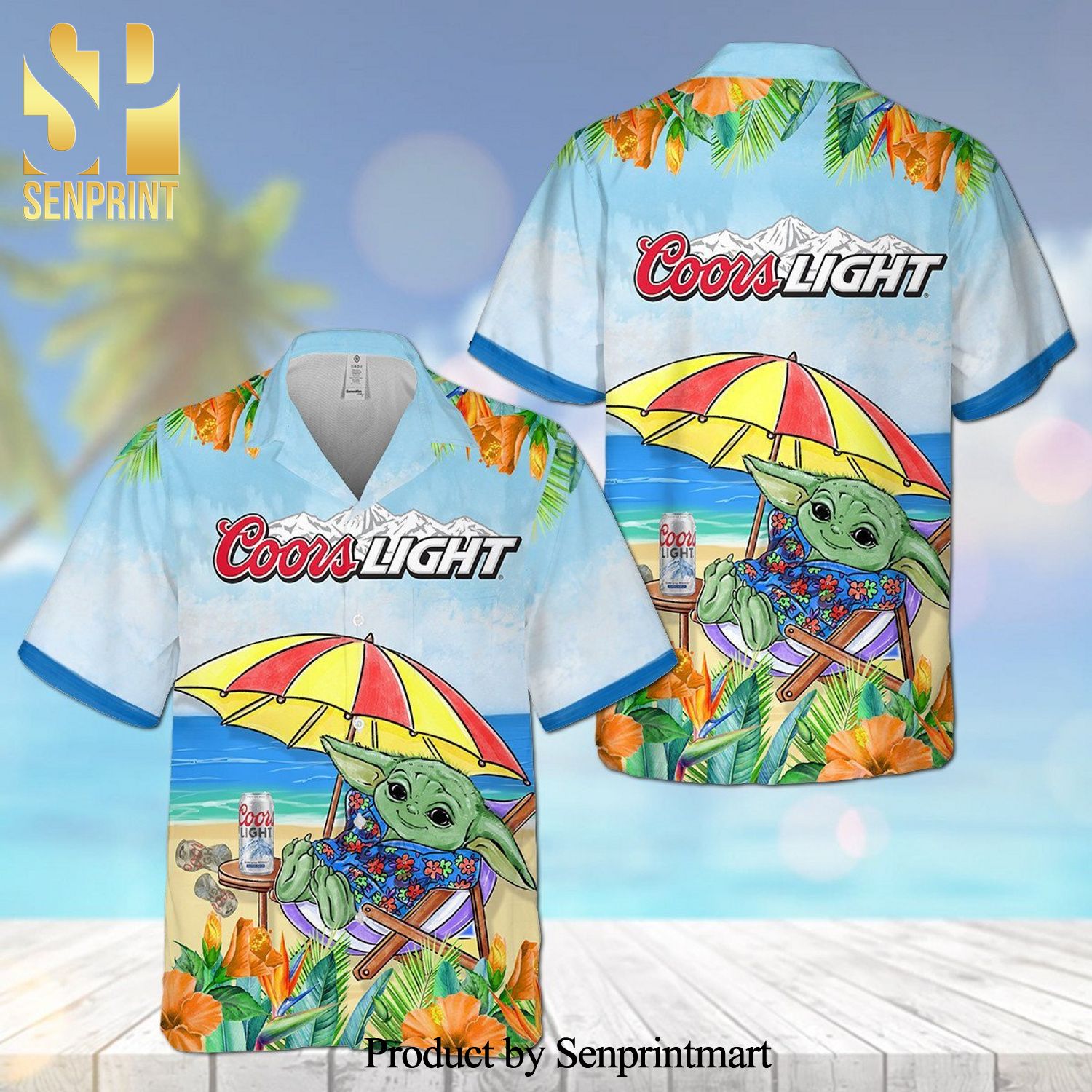 Coors Light Baby Yoda Summcer Collection Hawaiian Shirt