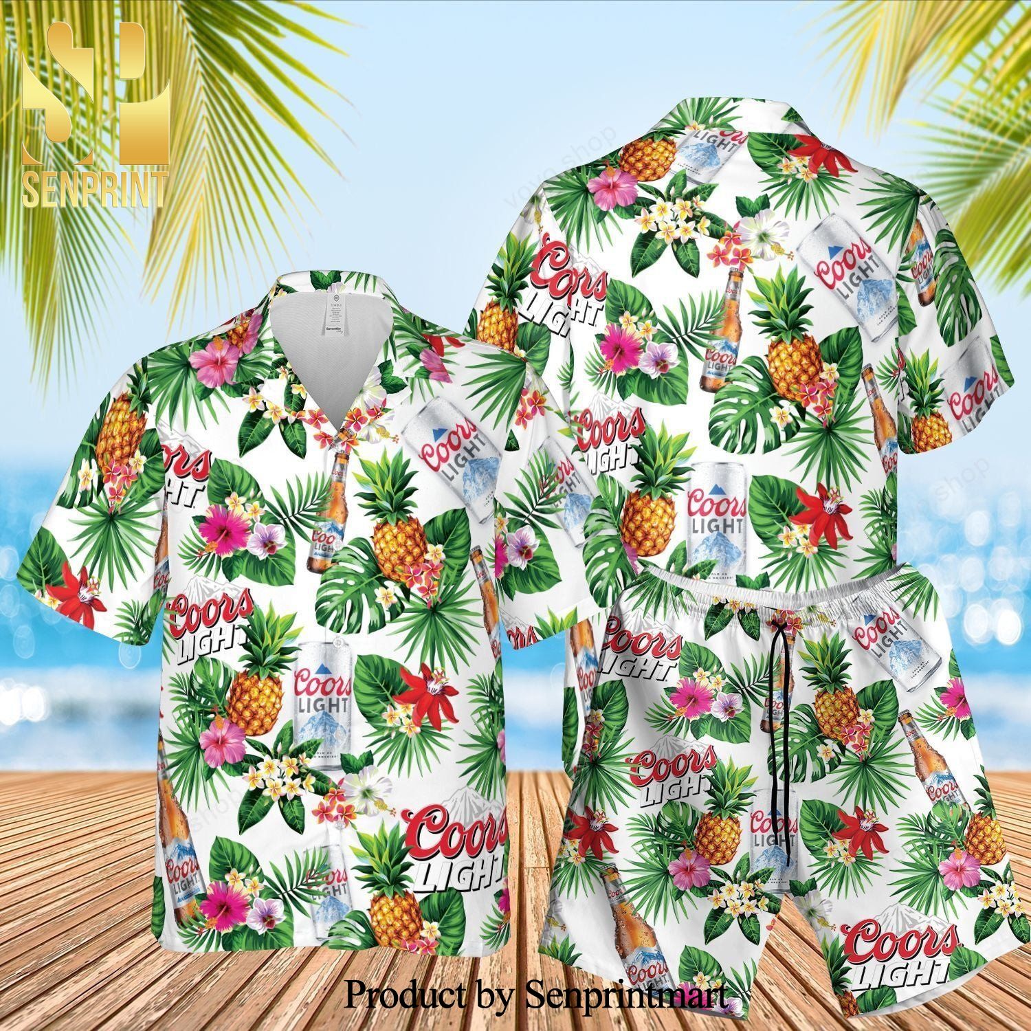 Coors Light Beer Summer Set Hawaiian Shirt