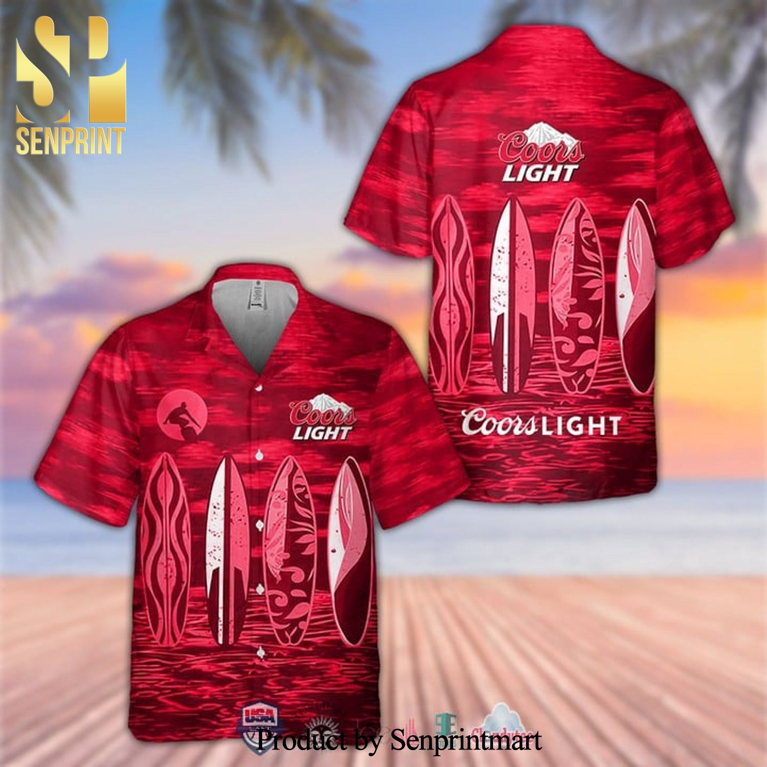 Coors Light Beer Surfing Combo Full Printing Hawaiian Shirt