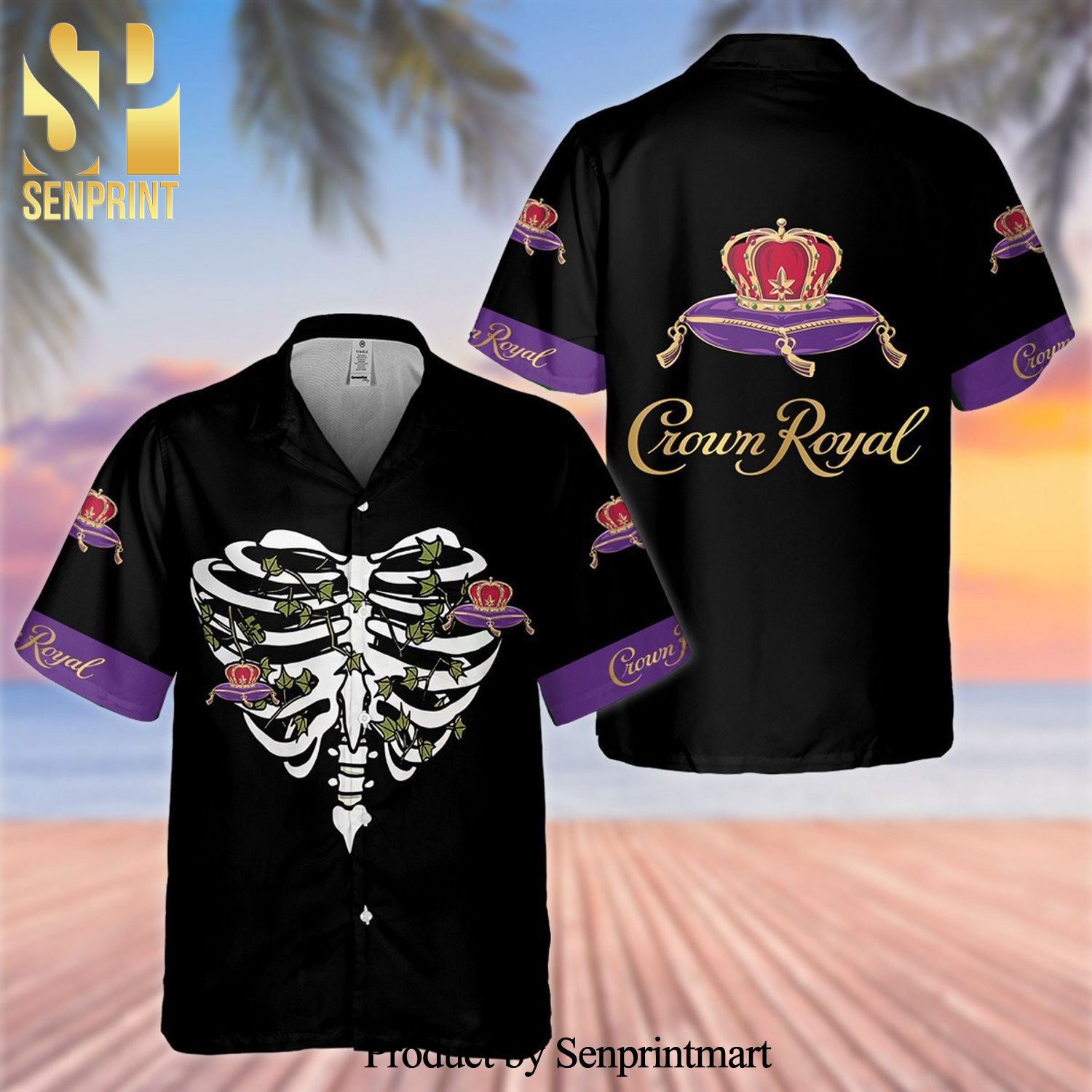 Crown Royal Chest Bone Summcer Collection Hawaiian Shirt