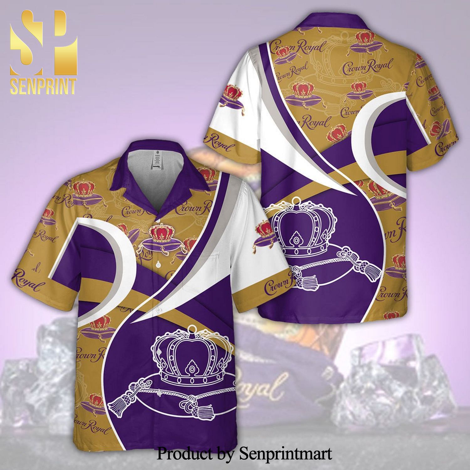 Crown Royal Logo All Over Print Hawaiian Shirt