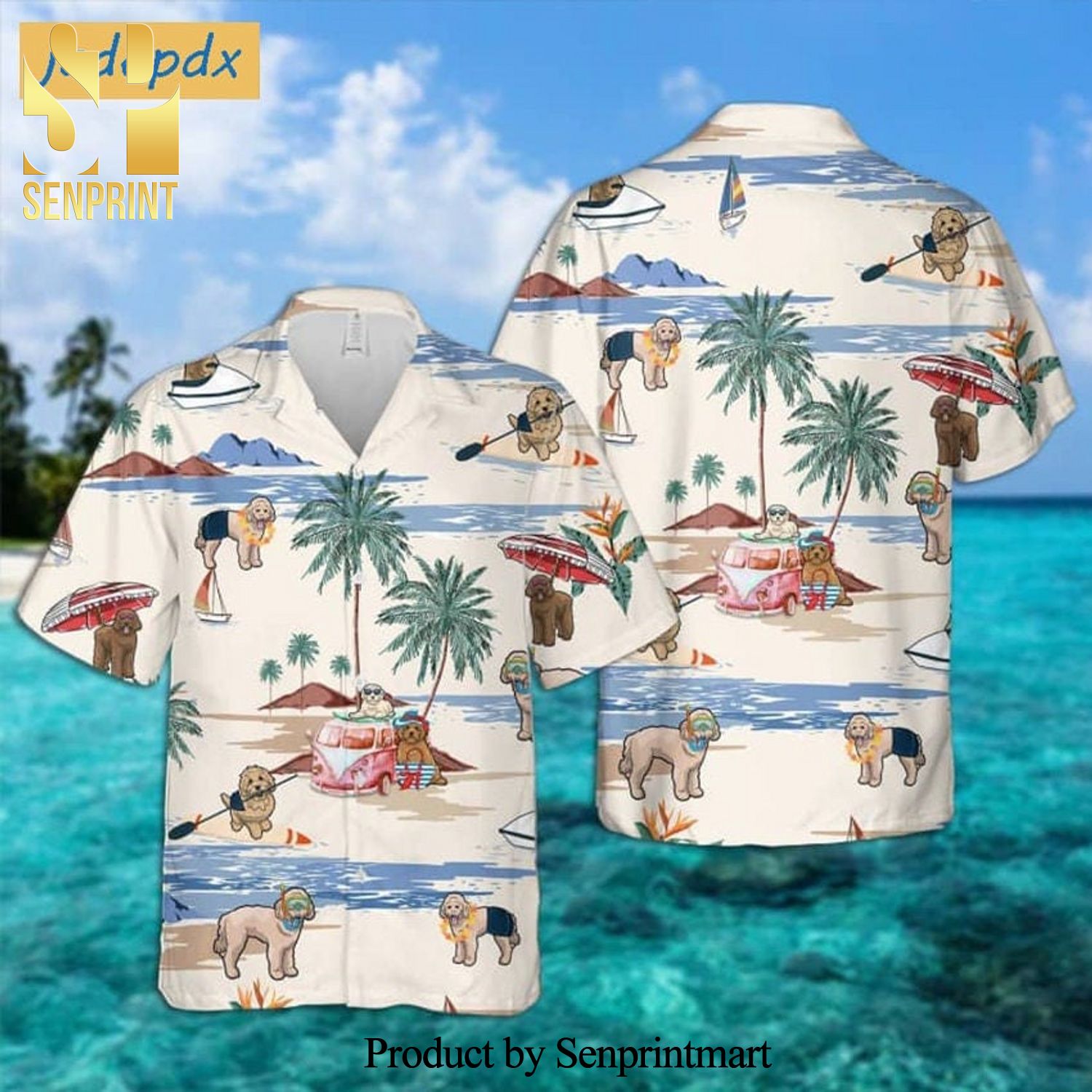 Cute Doodle Tropical Summer Beach Street Style All Over Print Hawaiian Shirt