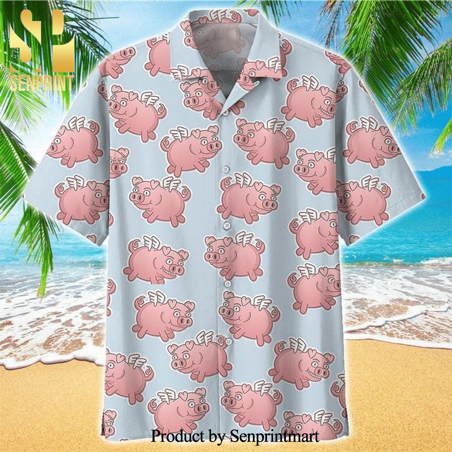 Cute Flying Pig Best Combo All Over Print Hawaiian Shirt