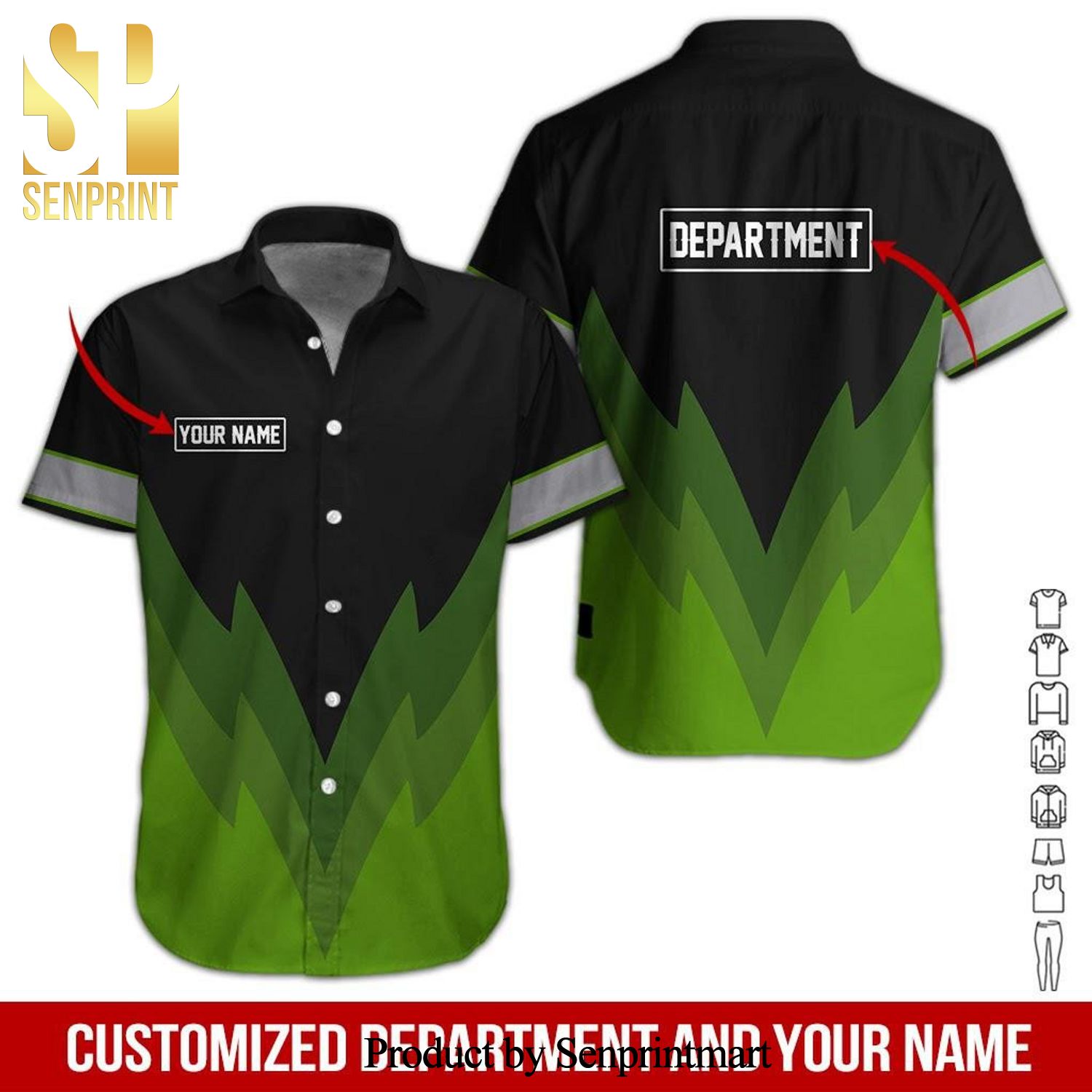 Department Style Custom Name Combo Full Printing Hawaiian Shirt