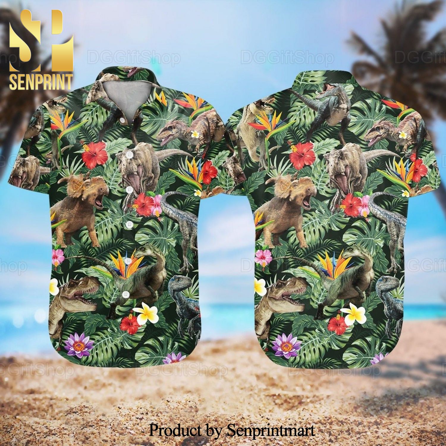 Dinosaur Hawaiian Set Hawaiian Shirt