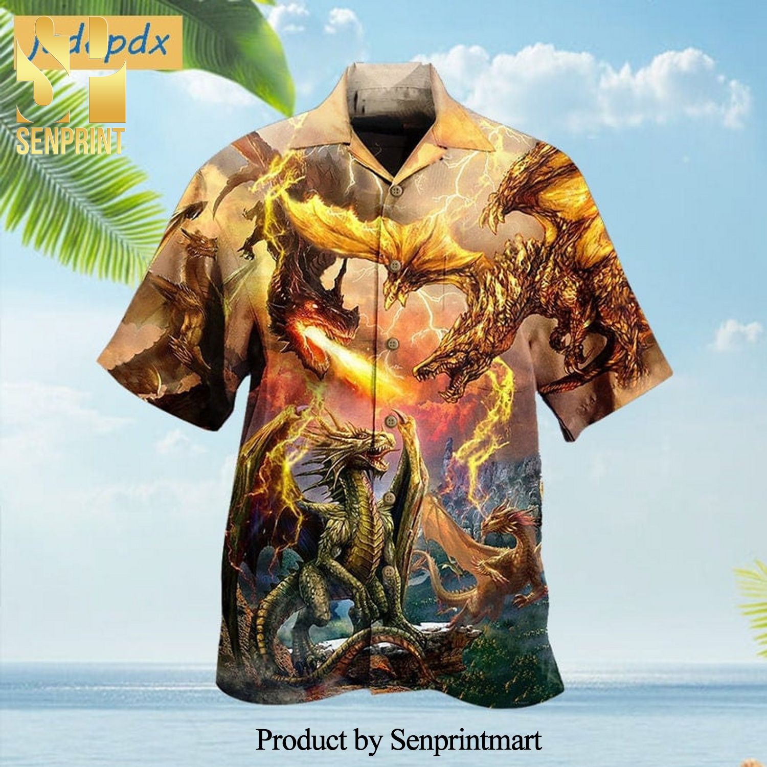 Dragon Fight To Defend The Territory New Style Full Print Hawaiian Shirt