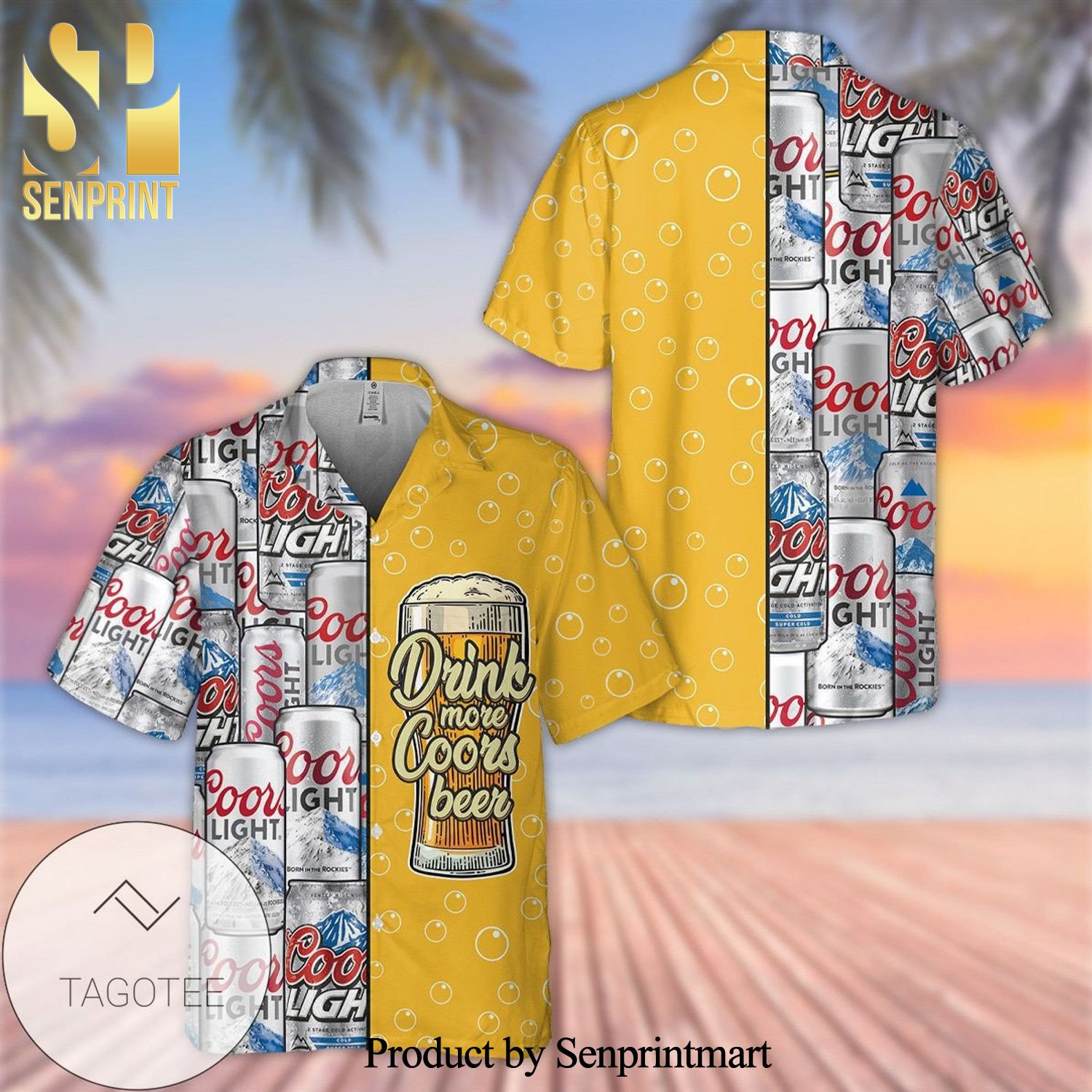 Drink More Coors Light Beer Hawaiian Set Hawaiian Shirt