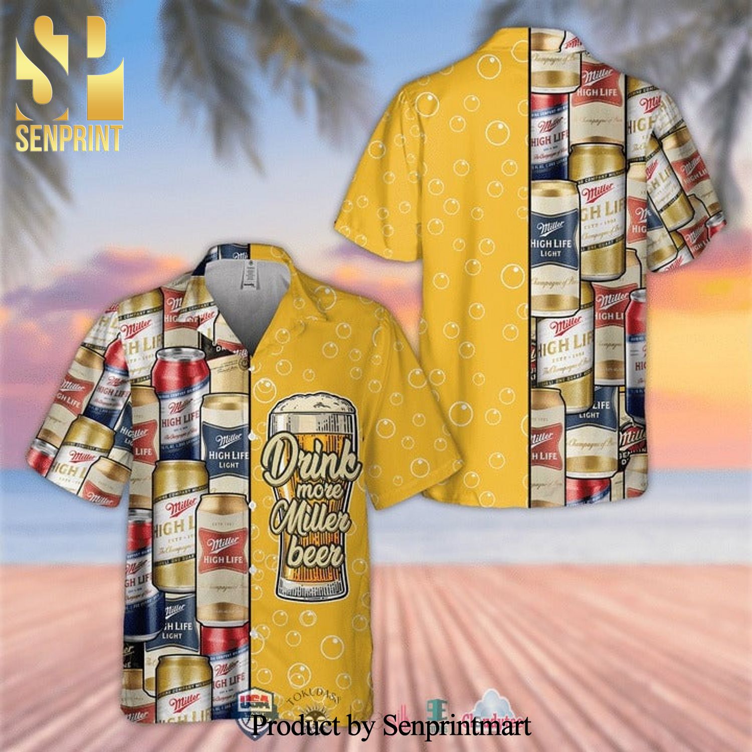 Drink More Miller Beer Cool Version Full Print Hawaiian Shirt