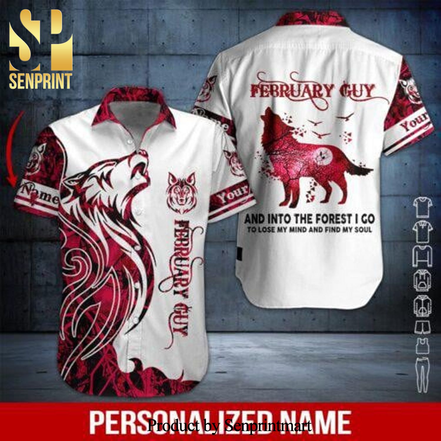 February Guy Custom Name Full Printing Hawaiian Shirt