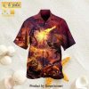 Fire And Lava Dragon Attacking Castle Awesome Outfit Hawaiian Shirt