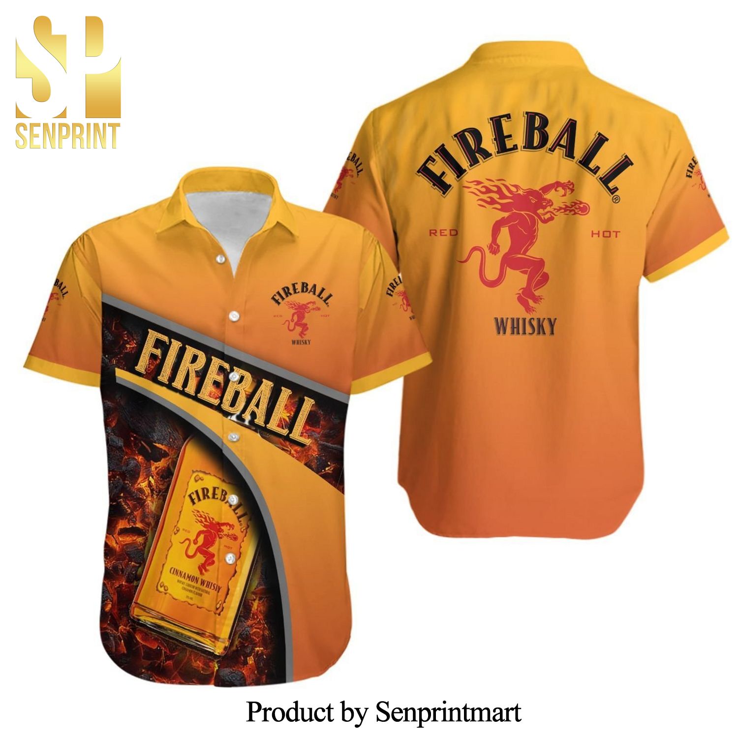 Fireball Whiskey Awesome Outfit Hawaiian Shirt