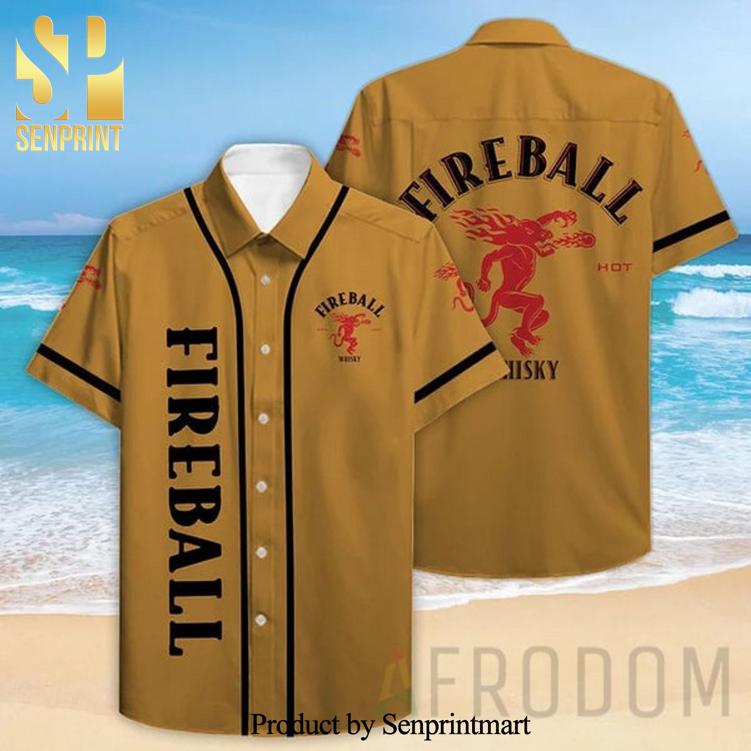 Fireball Whiskey For Vacation Hawaiian Shirt