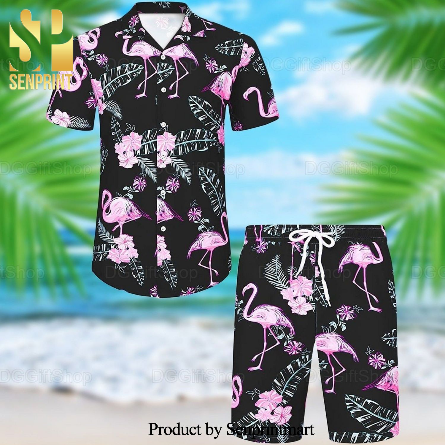 Flamingo High Fashion Full Printing Hawaiian Shirt