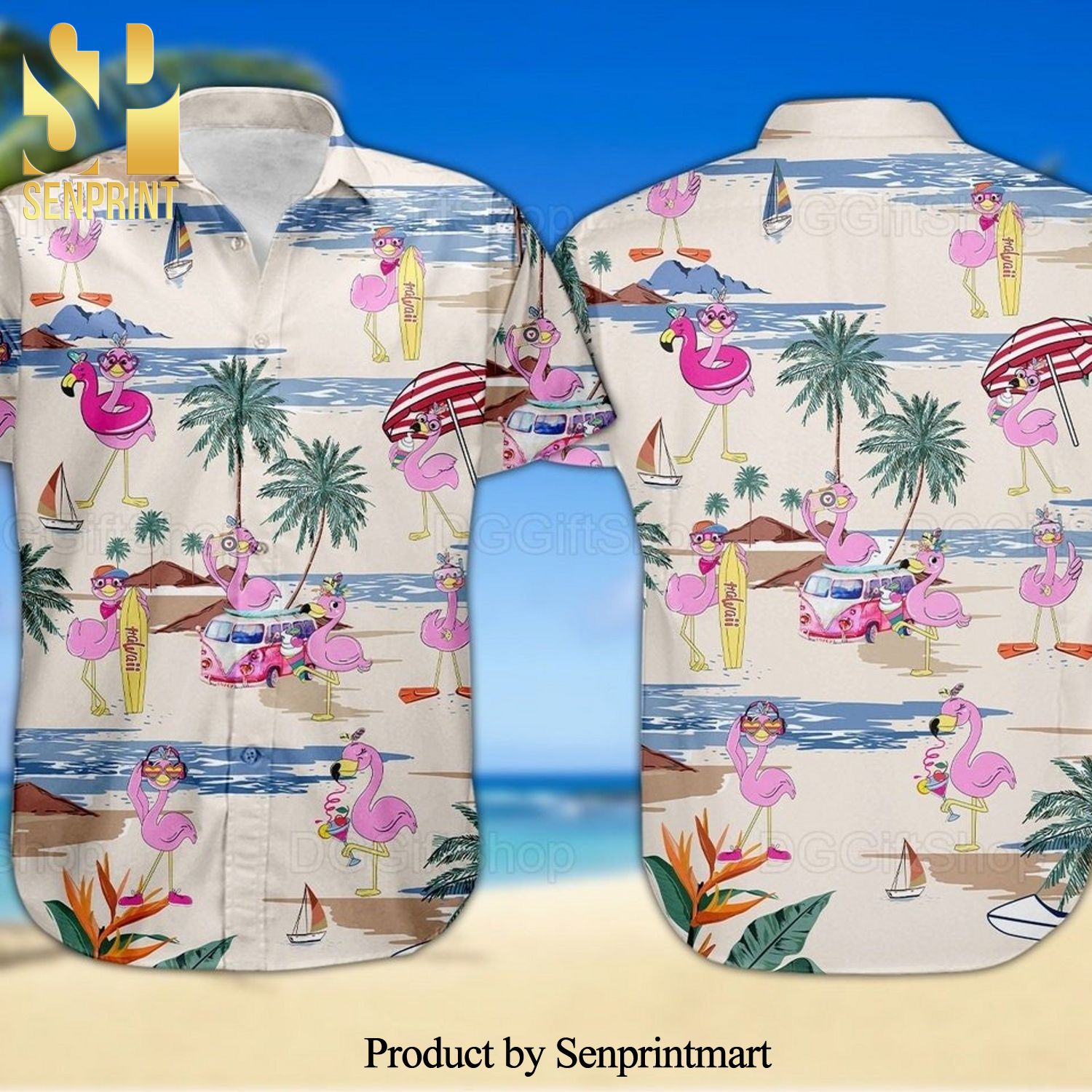 Flamingo Hot Outfit All Over Print Hawaiian Shirt