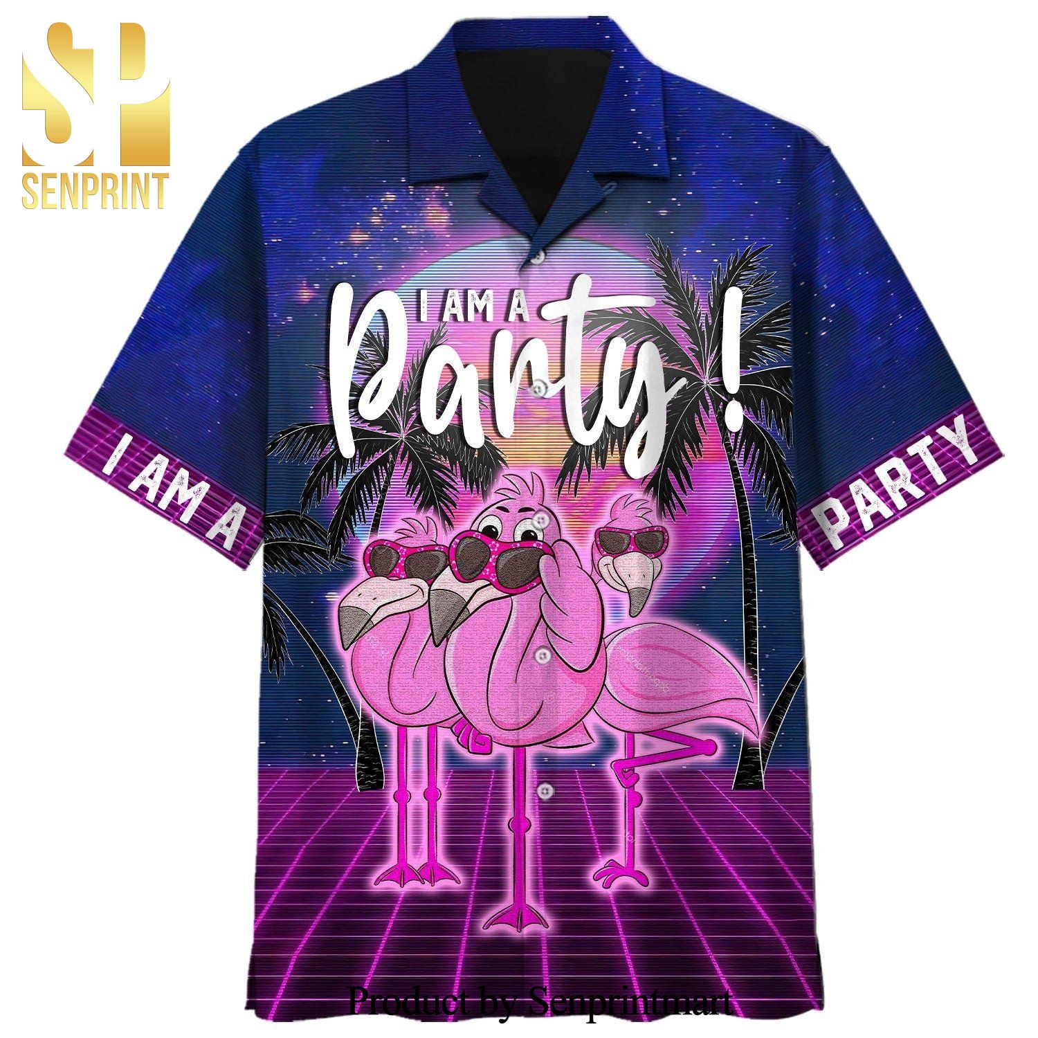 Flamingo I Am A Party Palm Tree Design Full Printed Hawaiian Shirt