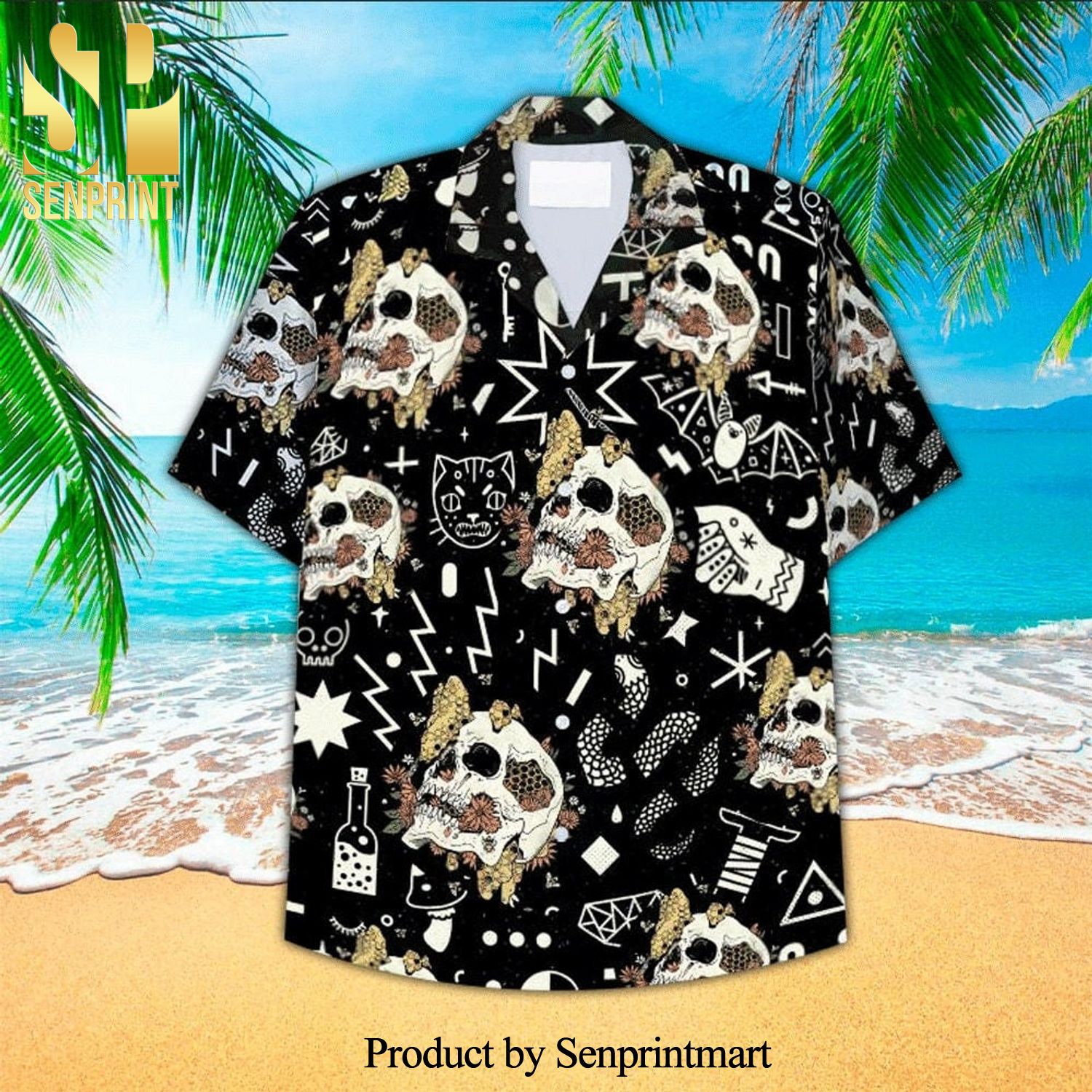 Floral Butterfly Skull Pattern Hypebeast Fashion Hawaiian Shirt