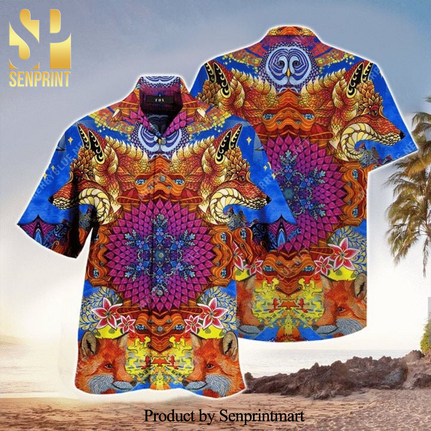 Fox Mandala Pattern Cool Style Hawaiian Shirt