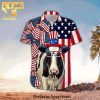 Funny American Pitbull Terrier Tropical Flowers Summcer Collection Hawaiian Shirt