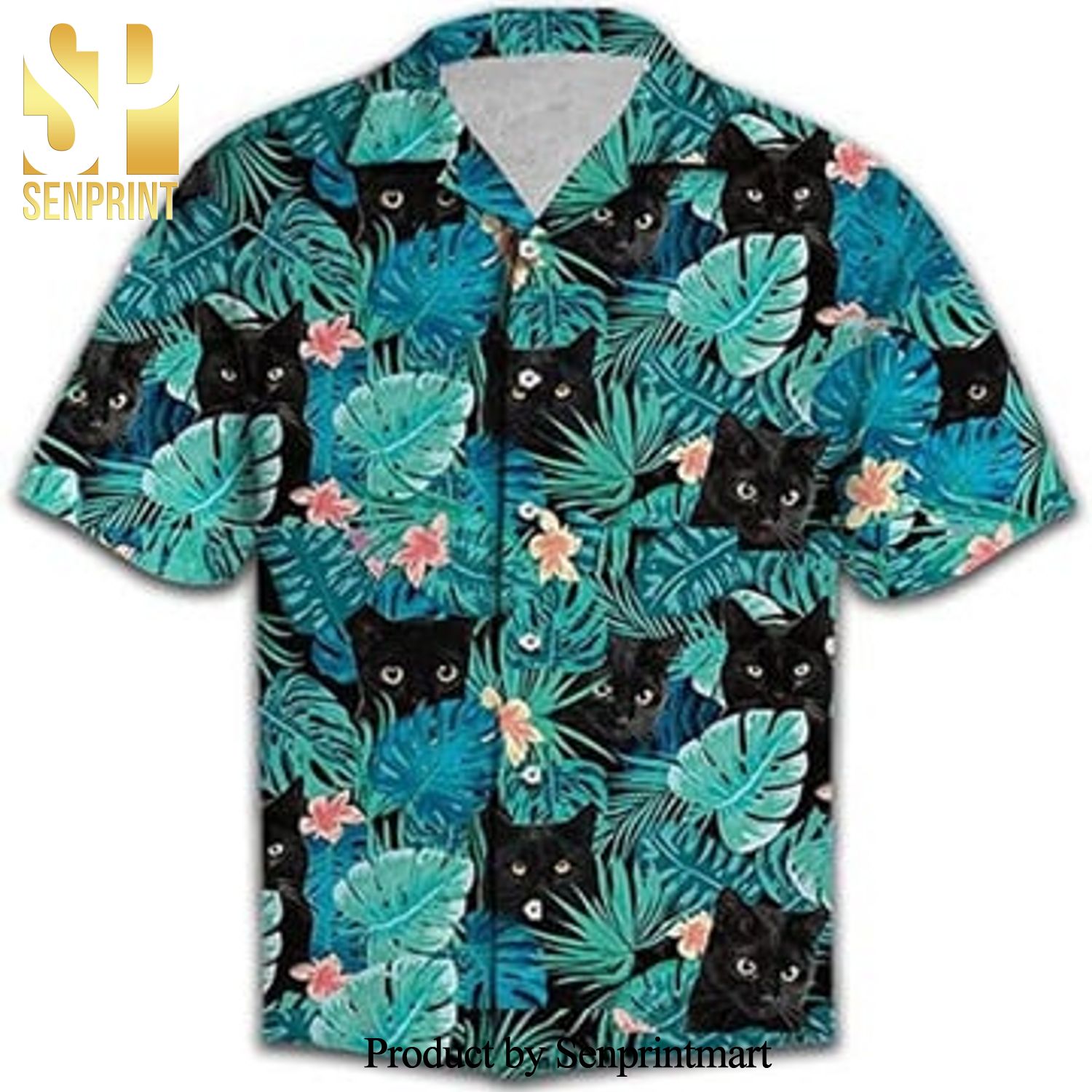 Generic Black Cat All Over Printed Hawaiian Shirt