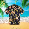 Hibiscus Pattern Navy Blue Hot Outfit Hawaiian Shirt