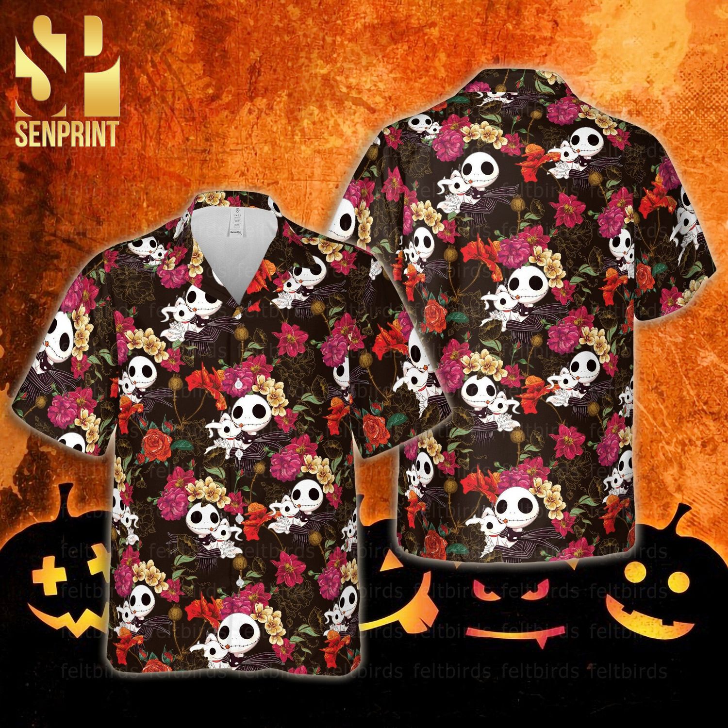 Jack Skellington Tropical Halloween Shirt Nightmare Before Christmas Unisex New Type Hawaiian Shirt