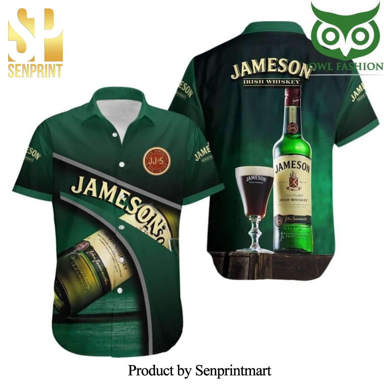 Jameson Irish Whiskey Full Printed Hawaiian Shirt