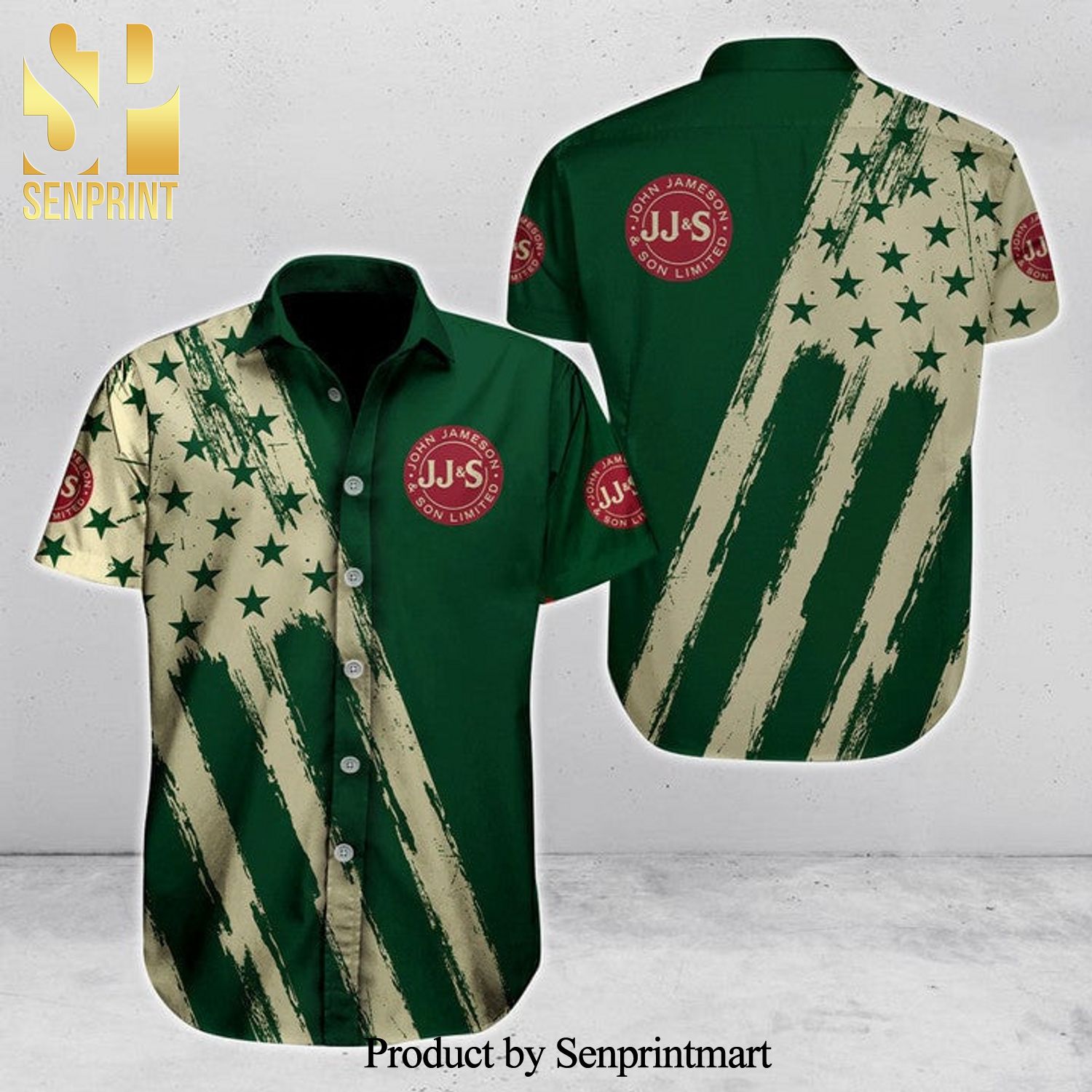 Jameson Irish Whiskey Usa Flag New Outfit Full Printed Hawaiian Shirt