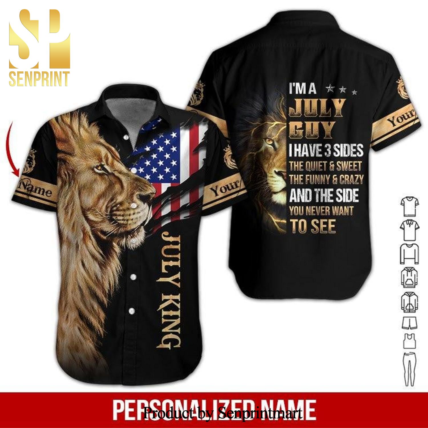 July King Custom Name New Style Full Print Hawaiian Shirt