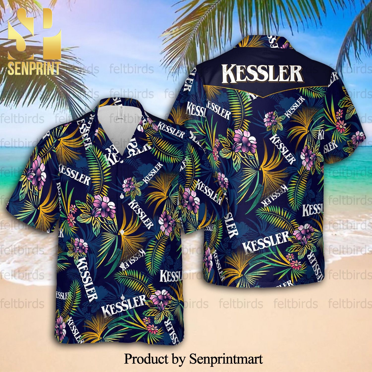 Kessler American Whiskey Unisex High Fashion Hawaiian Shirt